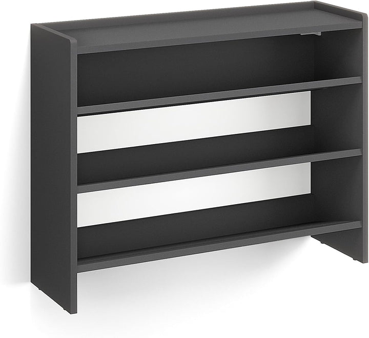 KOMTO Schuhregal Schmal - Schuhablage Flur mit 3 Ebenen Offener Schuhschrank Schuh Organizer Platzsp