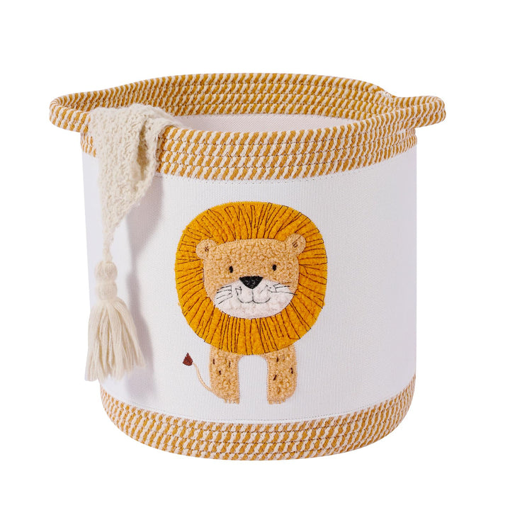 Babydecke Körbe Wäschekorb Niedlicher Löwe Kinderzimmer Spielzeug Aufbewahrungskorb, gewebtes Baumwo