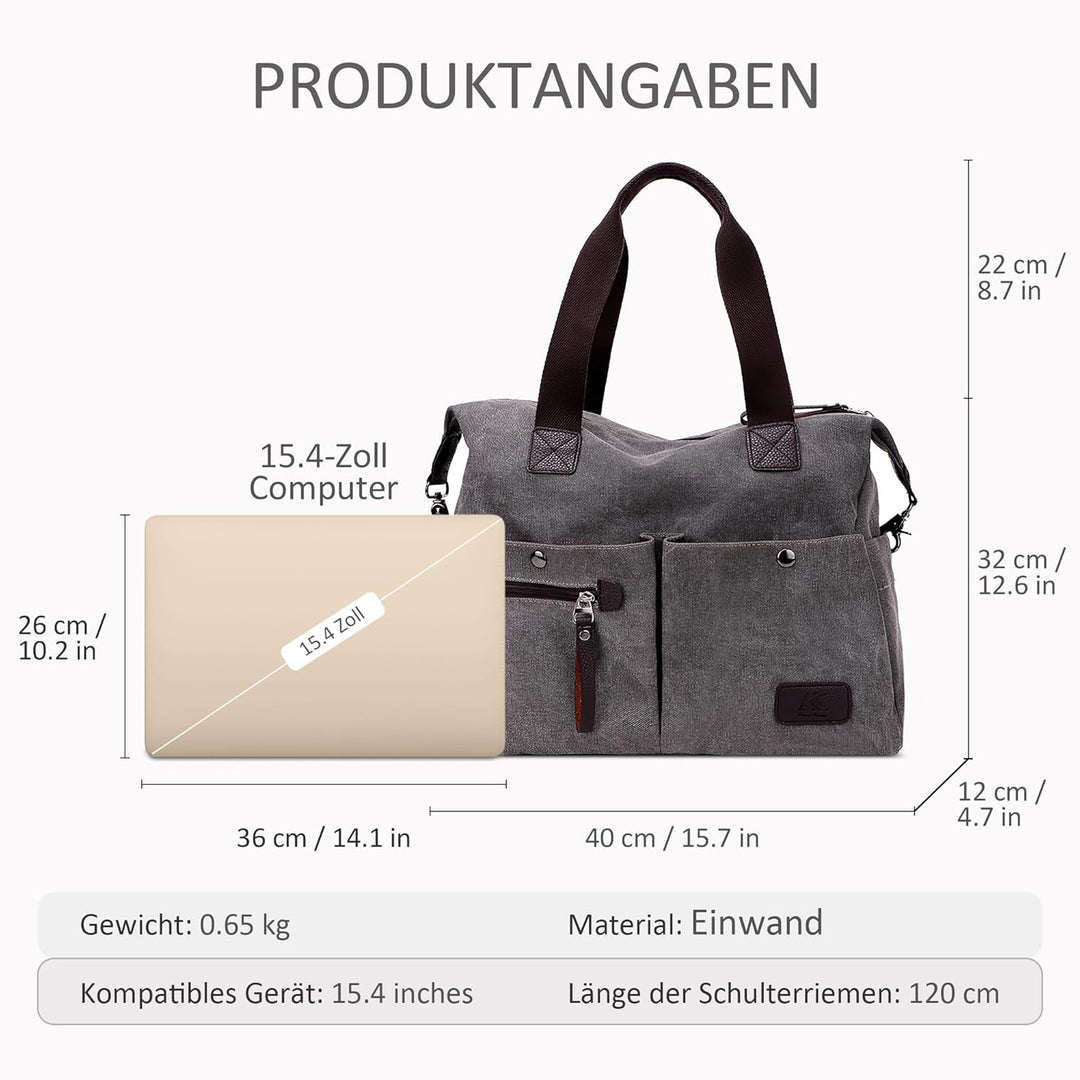 DIRRONA Mode Damen Canvas Handtasche Canvas Schultertasche Beiläufig Hobo Tasche Schule Einkaufen Tr
