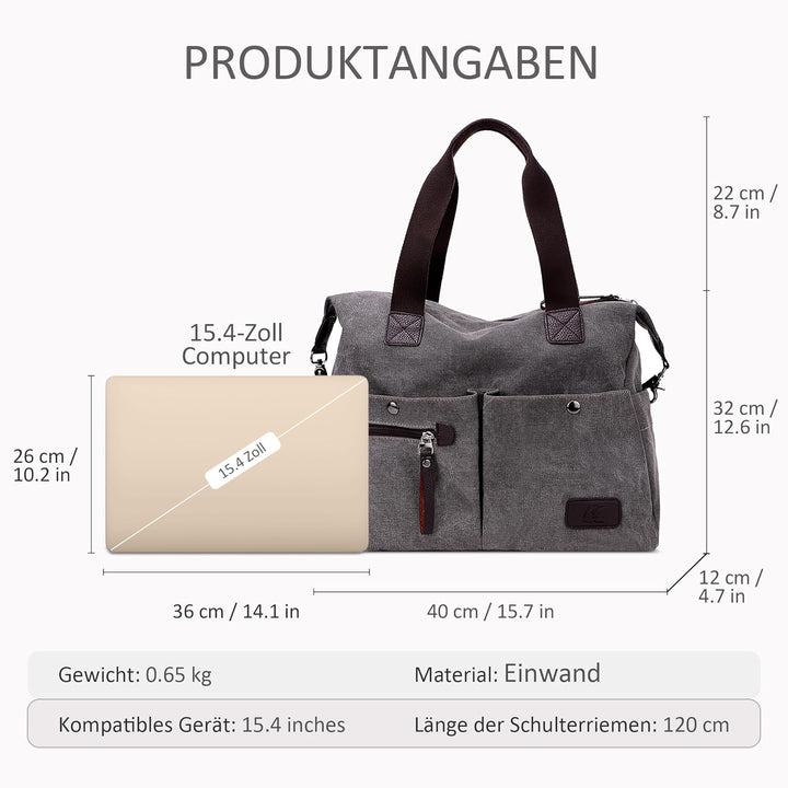 DIRRONA Mode Damen Canvas Handtasche Canvas Schultertasche Beiläufig Hobo Tasche Schule Einkaufen Tr