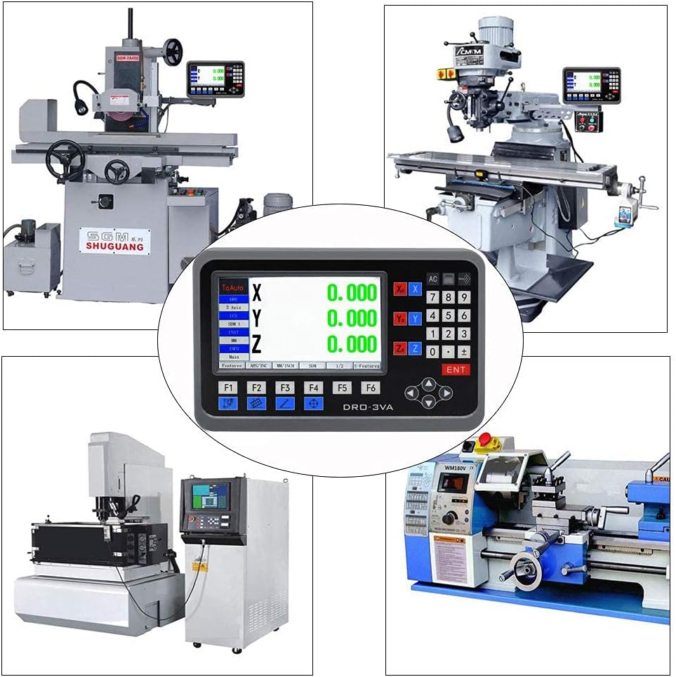 3 Achse DRO Digitalanzeige Kit ToAuto Digitalanzeige mit 3 Axis Linear Massstab für CNC-Fräsen Elekt