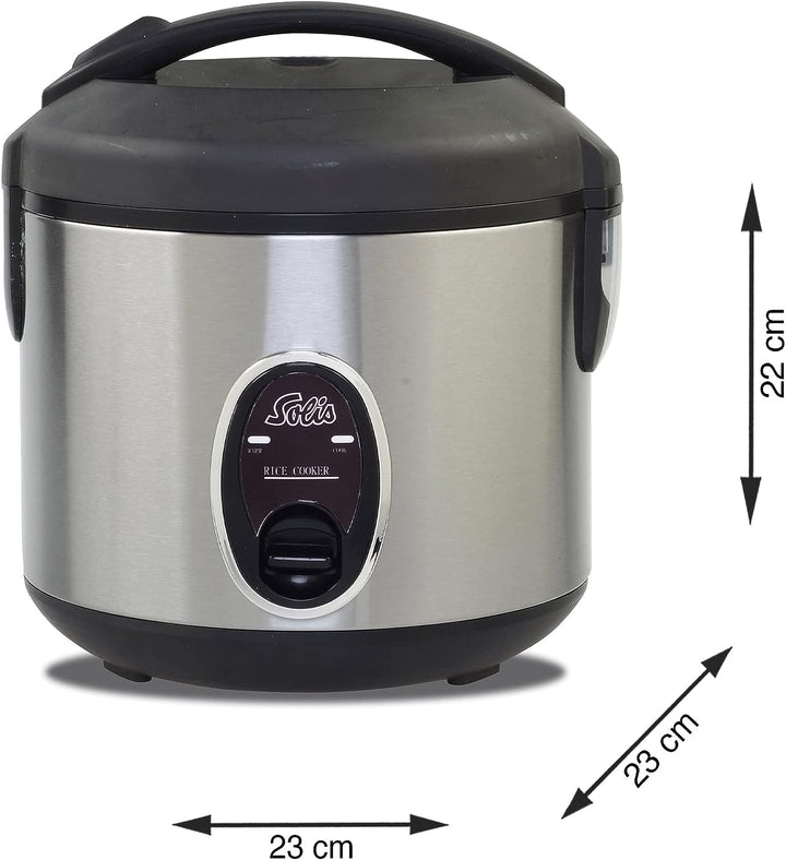 Solis Rice Cooker Compact 821 - Reiskocher Klein - Weisser/brauner Reis - Warmhaltefunktion - 4 Tass