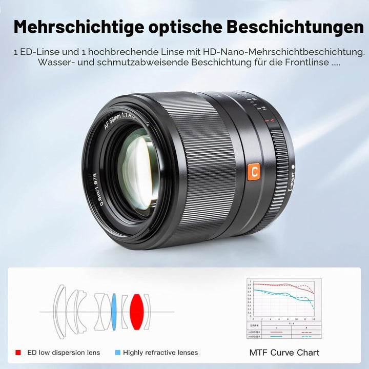 VILTROX 56mm F1.4 Autofokus Objektive APS-C für Sony E Mount Kamera Objektive Standard Camera Lenses