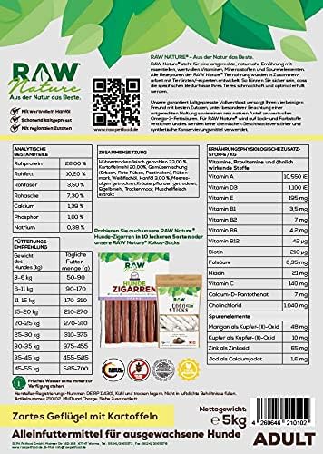 RAW Nature Trockenfutter Adult | Natürlich Kaltgepresst | Getreidefreies Hundefutter | Vollwertkost