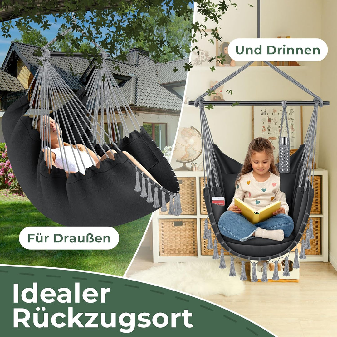 KESSER® Hängesessel Safari XXL Hängestuhl für Erwachsene & Kinder Hängematte bis 150 kg Hängesitz Au