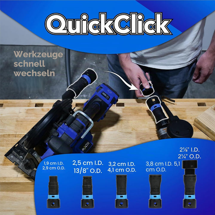 Cen-Tec Systems 95237 Quick Click Erweitertes Multi-Brand Elektrowerkzeugadapter-Set für Staubsammlu