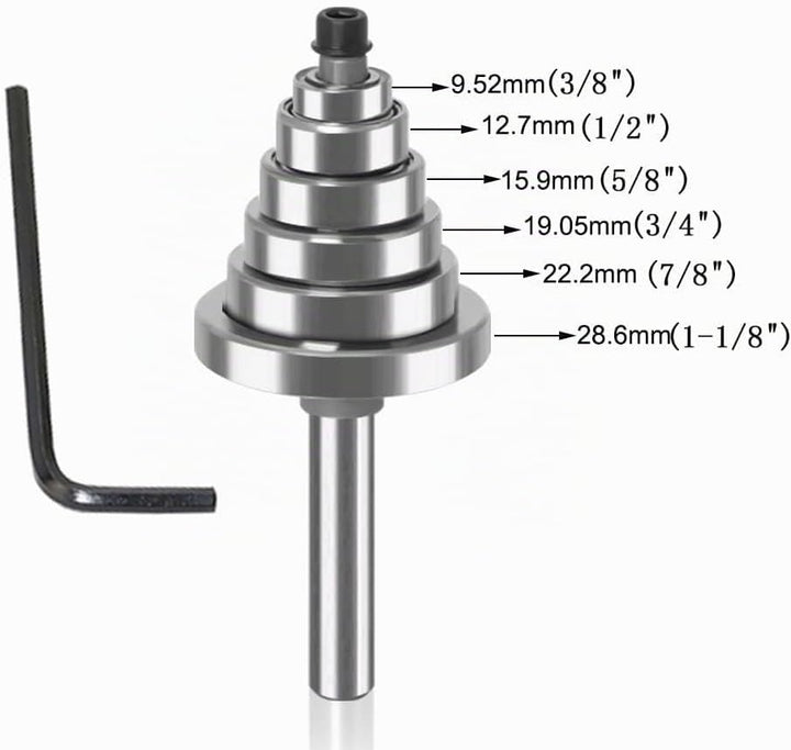WSOOX 4-tlg Nutfräser Set Falzfräser Bit Set, Schaft 1/4 Zoll, Falzfräser mit 6 Kugellagersatz (1/8"