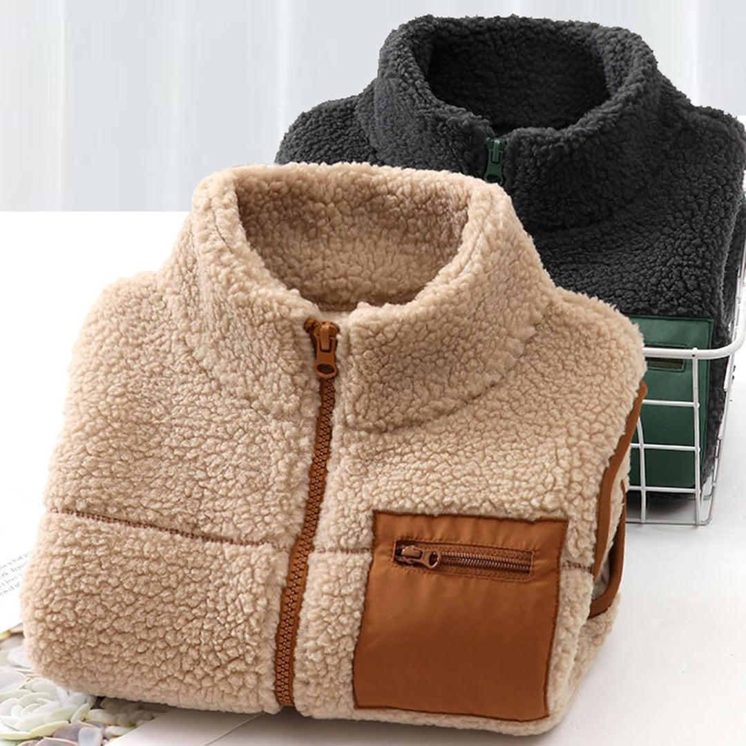 Kleinkind Kinder Polarfleece Weste Verdicken Kinder Stehkragen Reissverschluss Ärmellose Jacke Elter