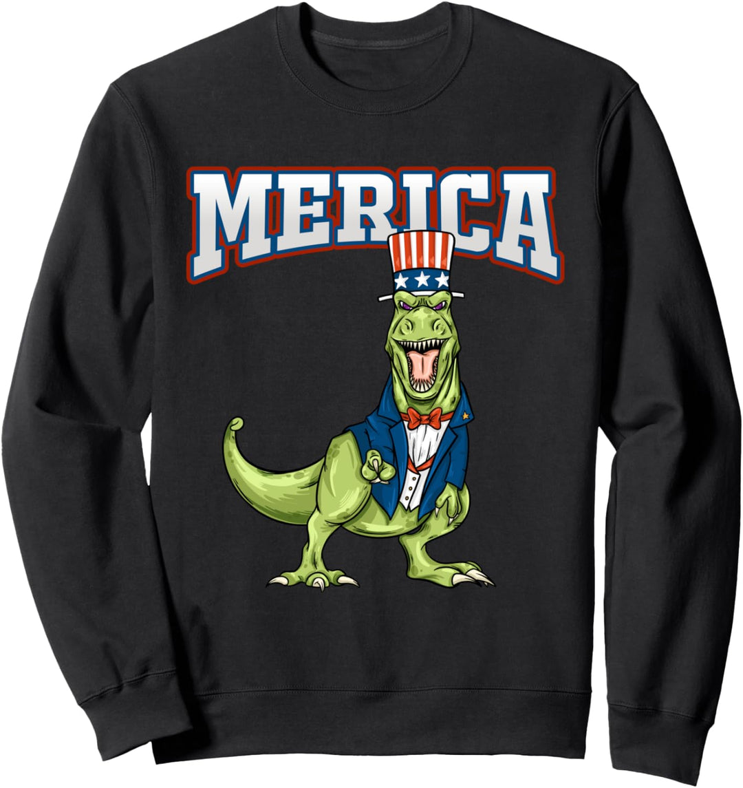 Merica Onkel Sam T-Rex Dinosaurier 4. Juli Sweatshirt