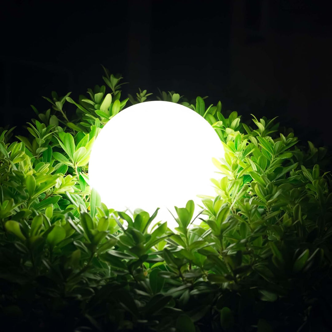 Wiltec Kugelleuchte Ø 20 cm mit Erdspiess, Gartenleuchte 40 W mit Kugellampe, Gartenbeleuchtung mit