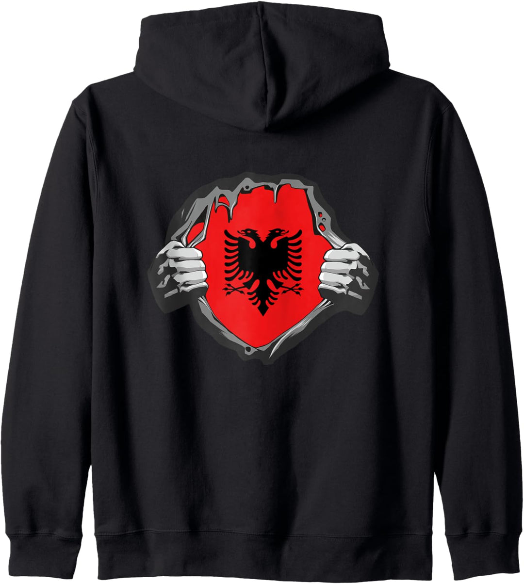 Albanien Kosovo zerrissenes Hemd Design zeigen Sie Ihr albanisches Herz Kapuzenjacke