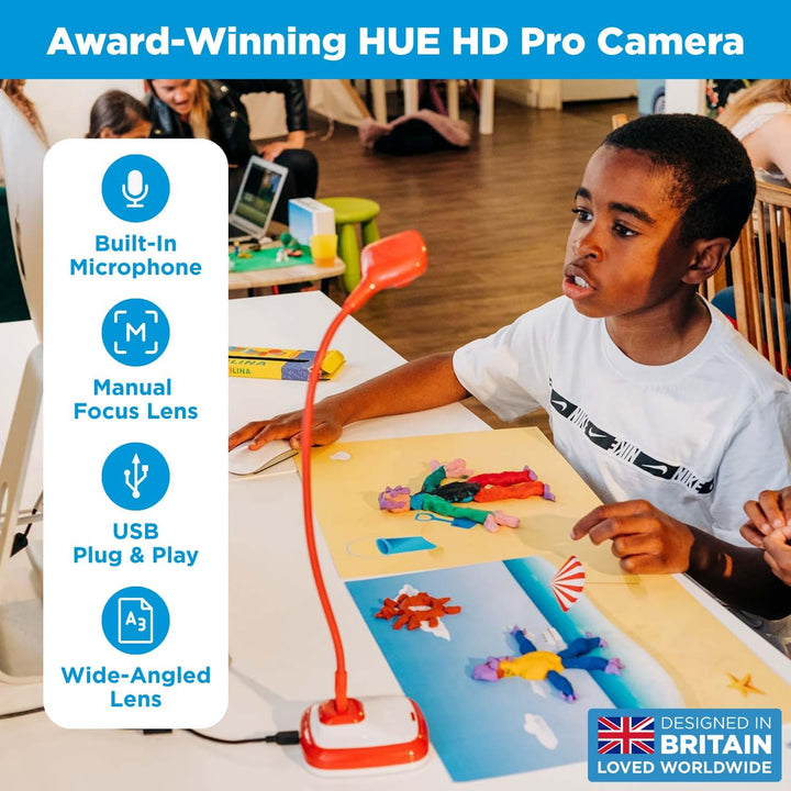 HUE Animation Studio Pro Stop-Motion Komplett-Set (Full HD 1080p Flex-Hals Kamera, Software, Buch) f
