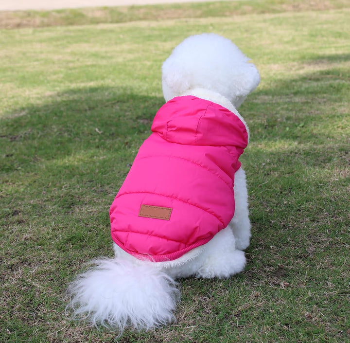 JoyDaog Fleece Hundemantel,Winter kleine Hundejacke mit Kapuze, Rosa XXXL XXX-Large (Pack of 1) Rosa