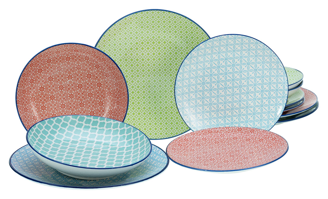 CreaTable, 10689, Serie Mediterran, Geschirrset, Teller Set 12 teilig Teller Set 12 tlg., Teller Set