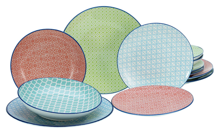 CreaTable, 10689, Serie Mediterran, Geschirrset, Teller Set 12 teilig Teller Set 12 tlg., Teller Set