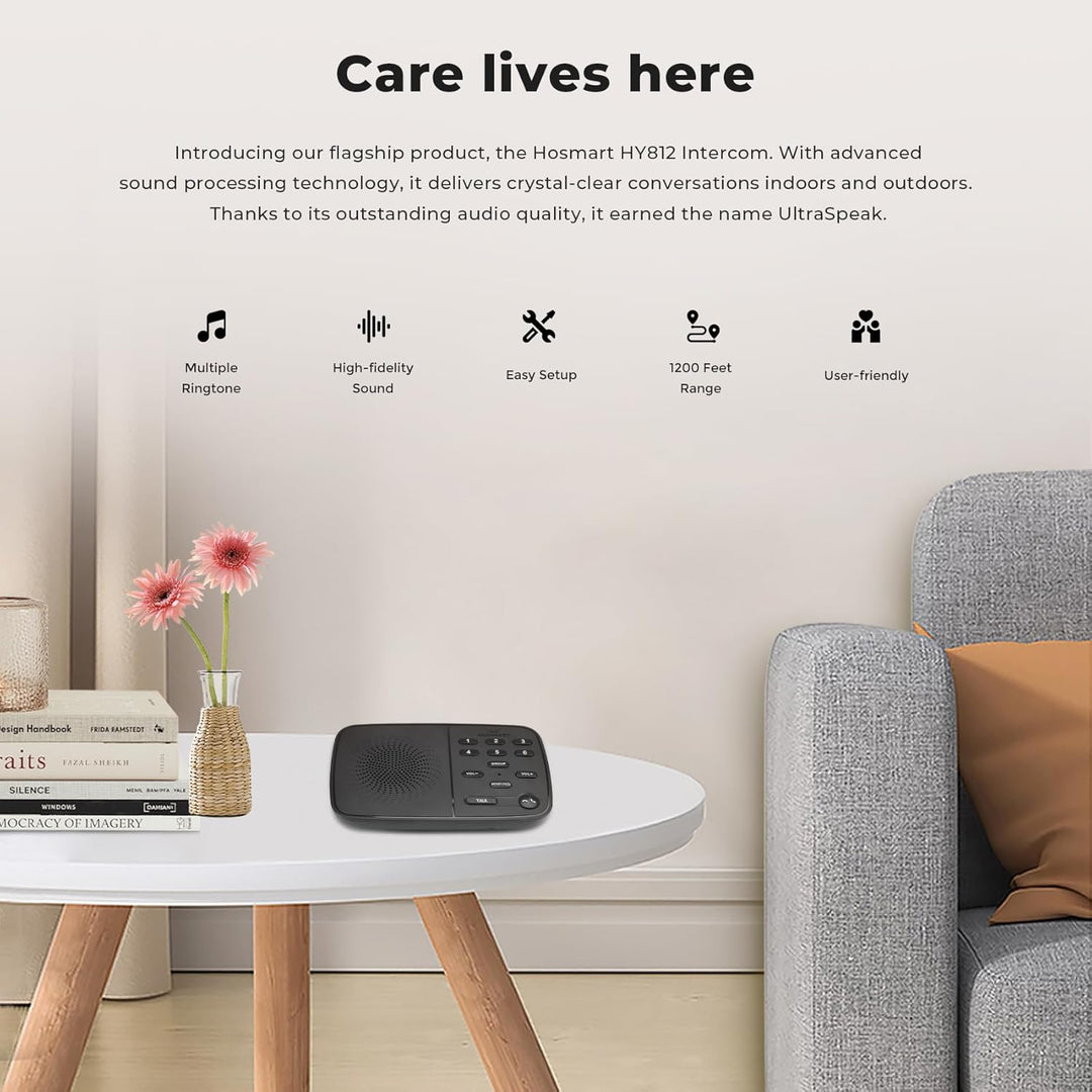 Hosmart UltraSpeak Pro Funk-Intercoms für Zuhause, 2024 Full-Duplex-Funk-Intercom-System für Unterne