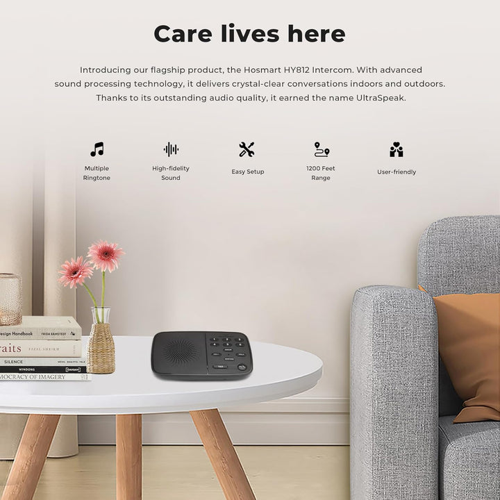 Hosmart UltraSpeak Pro Funk-Intercoms für Zuhause, 2024 Full-Duplex-Funk-Intercom-System für Unterne