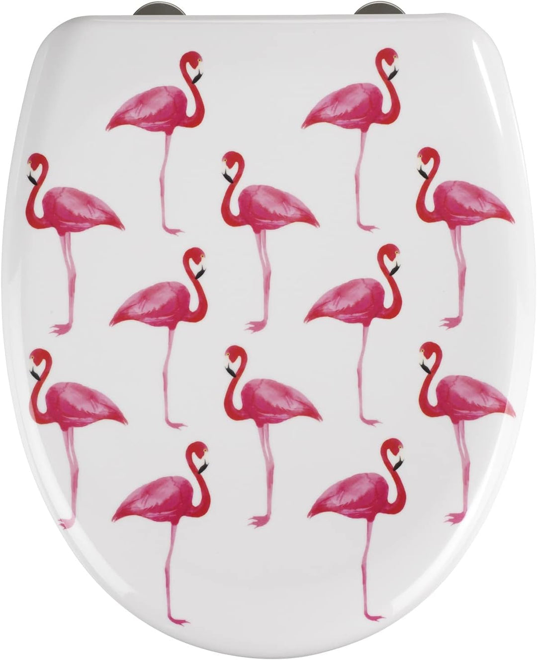 WENKO WC-Sitz Flamingo, Toilettensitz mit Absenkautomatik, Fix-Clip Hygiene-Befestigung, WC-Deckel a