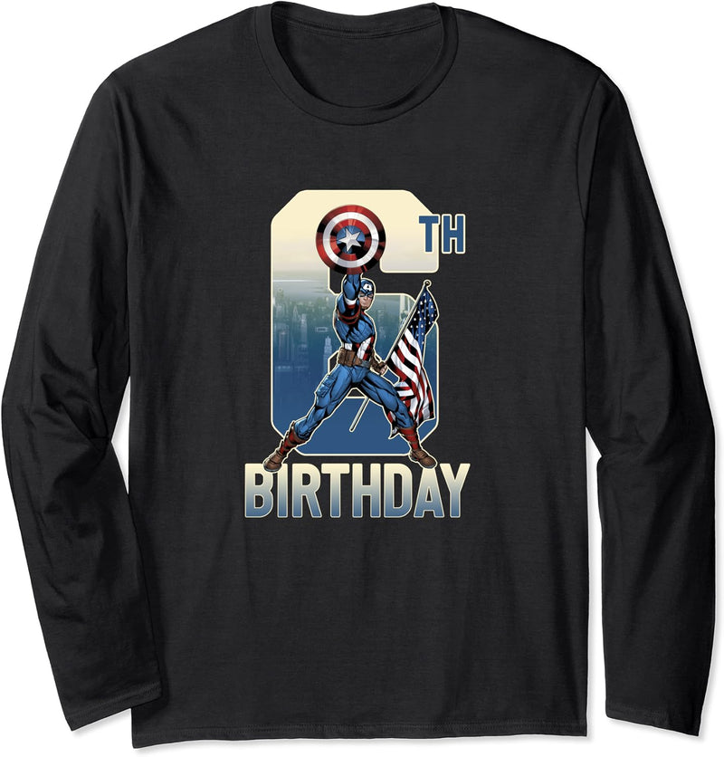 Marvel Captain America 6th Birthday Langarmshirt