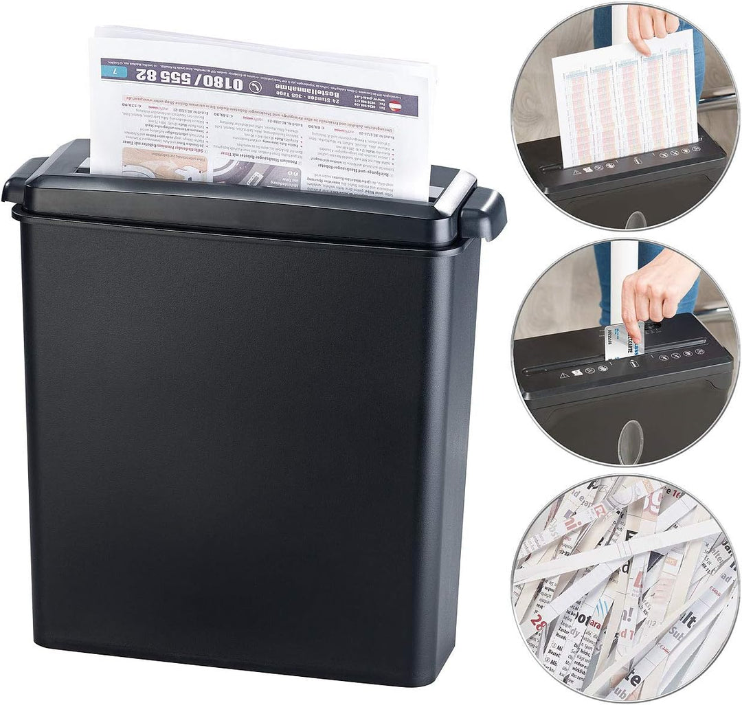 General Office Papierschredder: Aktenvernichter für 6 Blatt A4 und Karten, Streifenschnitt, 8 Liter