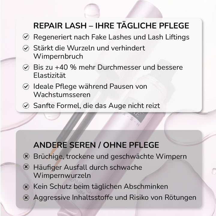 Active Luxe Repair Lash Serum – Wimpernserum zur Pflege & Stärkung natürlicher Wimpern – Hormonfrei,