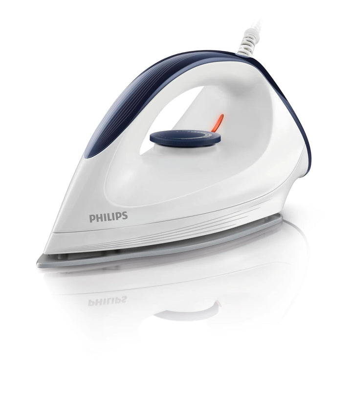 Philips GC160/02 Trocken-Bügeleisen mit DynaGlide-Bügelsohle, 1200 Watt, weiss/blau