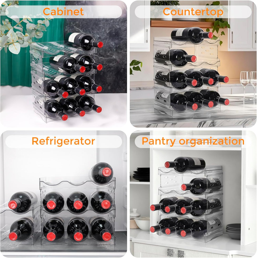 BoxedHome Stapelbarer Flaschenhalter Weinflaschen Halter Weinregal Wein, Flaschen Organizer, Flasche