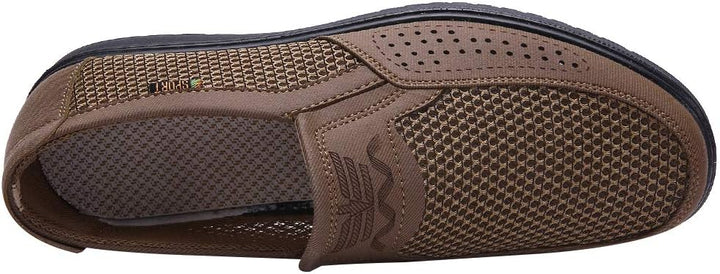 Jamron Herren Sommer Atmungsaktiv Mesh Loafers Fahrschuhe Leicht Freizeit Sneakers 39.5 EU Braun, 39