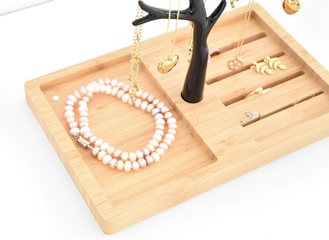 Schmuckbaum Weiss Gold, Schmuckhalter Weiss, Schmuckständer Schwarz, Schmuckaufbewahrung Rose Gold W