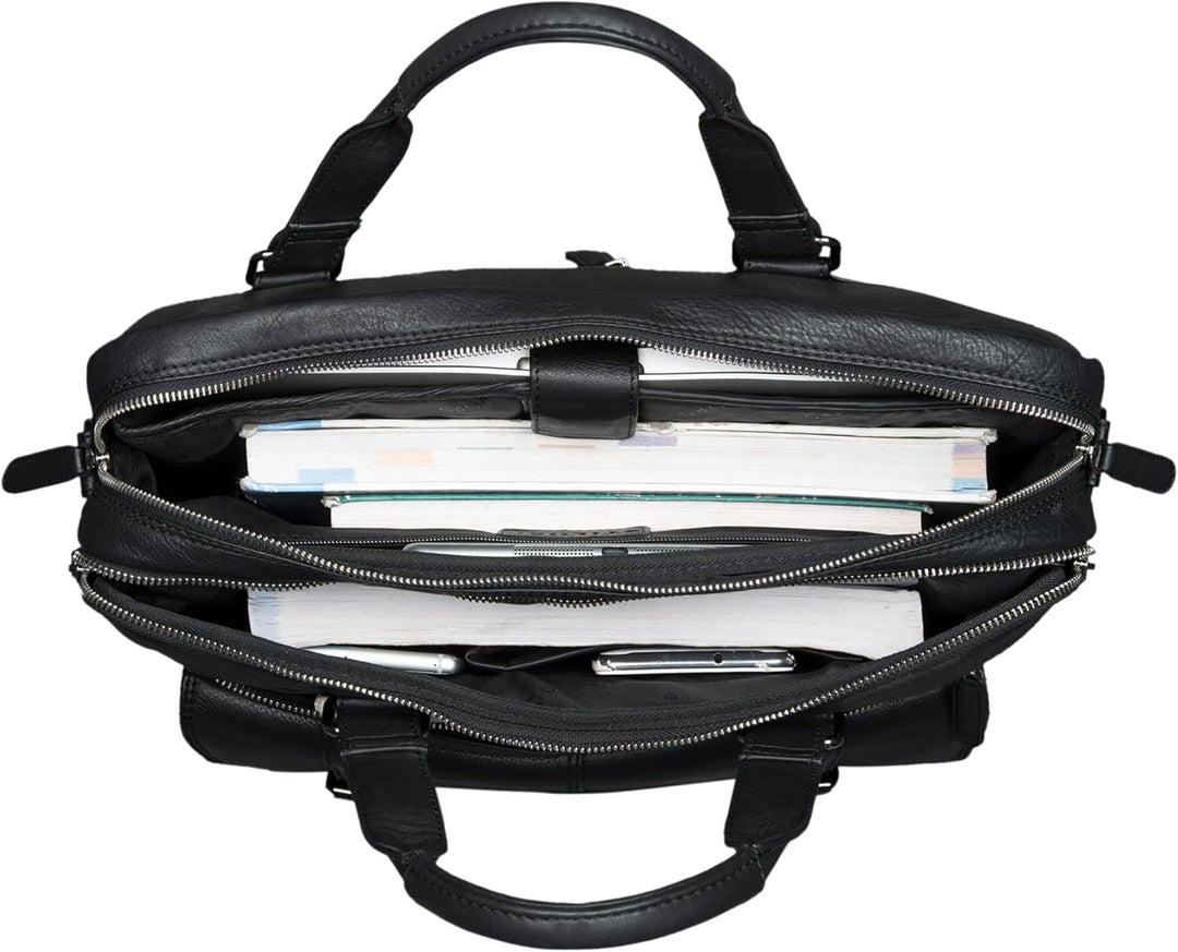 STILORD 'Alvaro' Vintage Businesstasche Echtes Leder Laptoptasche 15,6 Zoll Aktentasche Grosse Umhän