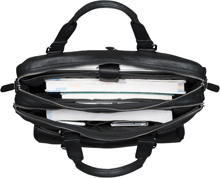 STILORD 'Alvaro' Vintage Businesstasche Echtes Leder Laptoptasche 15,6 Zoll Aktentasche Grosse Umhän