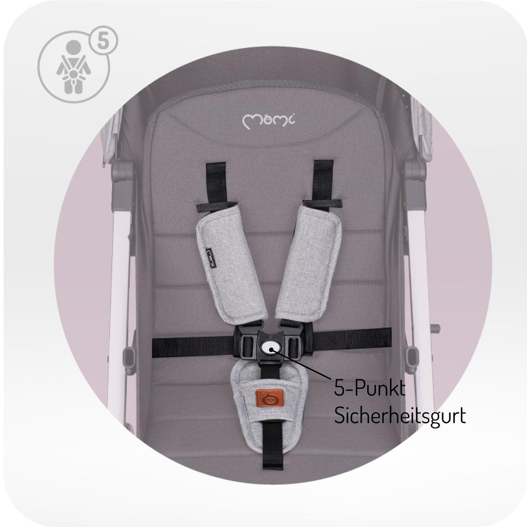 MOMI ESTELLE Kinderwagen für Kinder ab 6 Monat bis zu max körpergewicht von 15 kg, klappbar auf die
