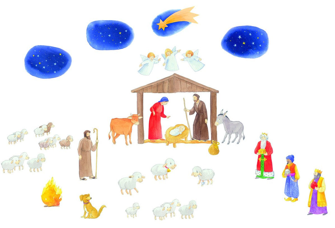 Rica auf dem Weg zur Krippe. Ein Folien-Adventskalender zum Vorlesen und Basteln eines Fensterbildes