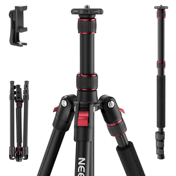 NEEWER Basics TP15 Kamerastativ Einbeinstativ, 68" Metall Heavy Duty tragbar Reisen DSLR Phone Ständ