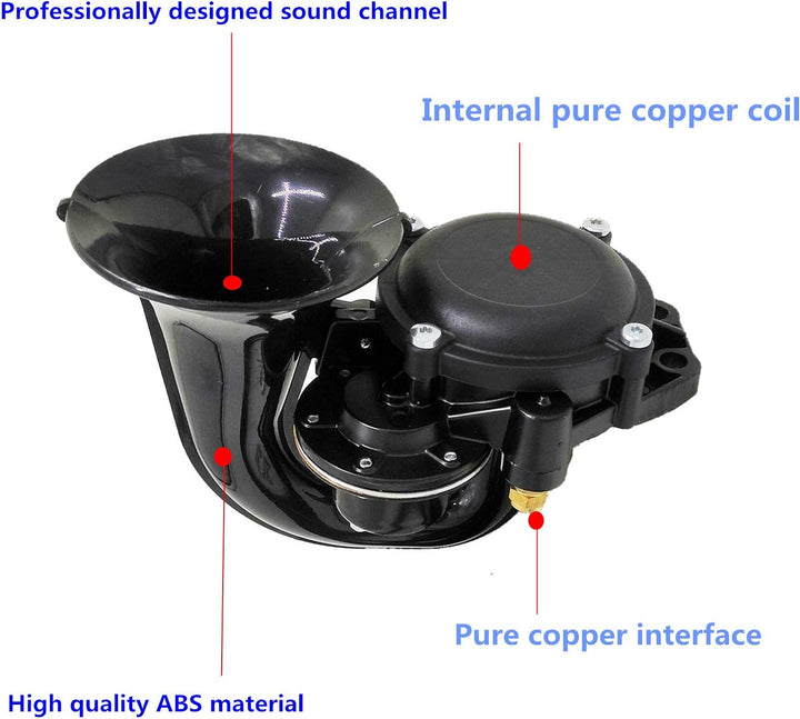 YIYIDA Auto Horn Truck Horn Elektrisches Horn 12V/24V Schnec kenhorn 150DB Lautsprecher Mit Lederroh