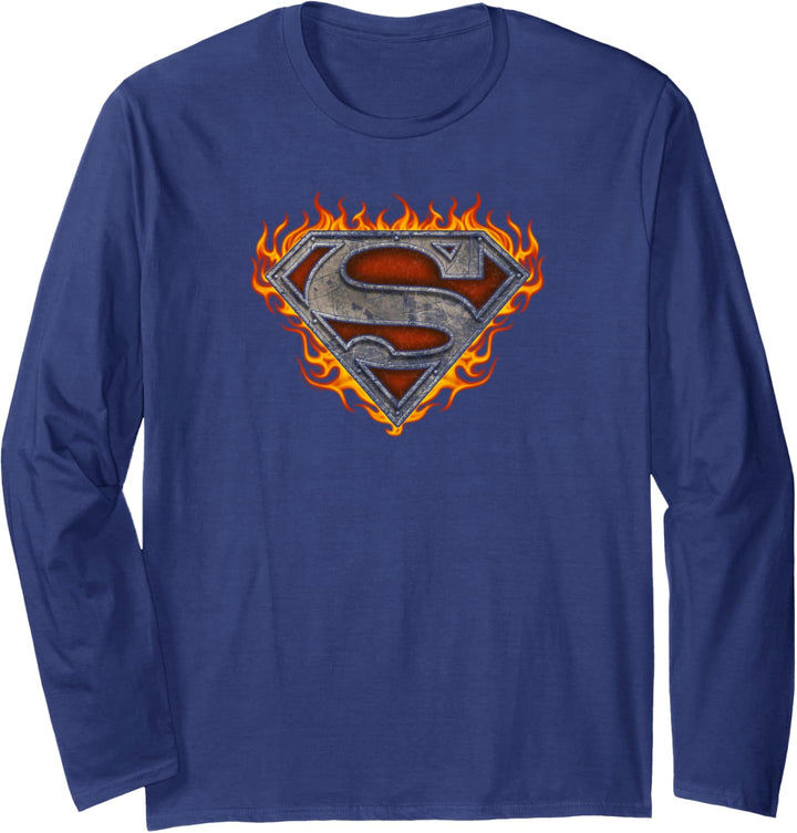 Superman Iron Fire Shield Langarmshirt