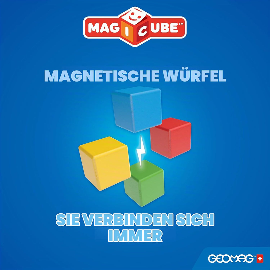 Geomag Magicube - 64 Würfel - Magnetisches Konstruktionsspielzeug für Kinder - Green Line - Lernspie
