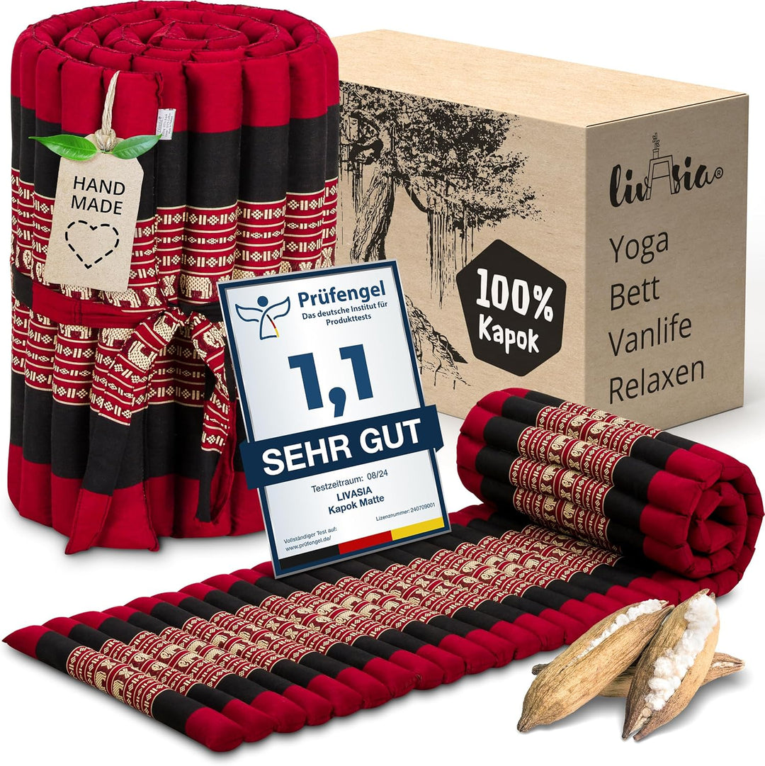 livasia Rollmatte Rollmatratze L-200x110x4,5cm, Gästebett Gästematratze 1 Person, Reisebett Kofferra