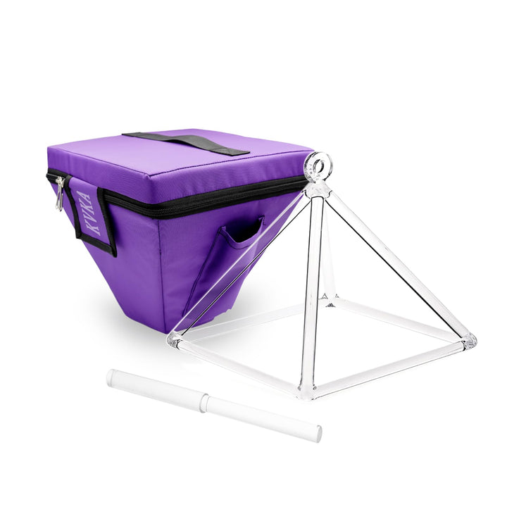 KVKA Transparent Crystal Singing Pyramid with Mallet & Bag - Elegant Sound Healing Decor for Meditat