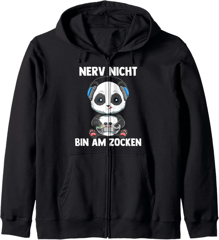 Bin am Zocken Gaming Panda Kapuzenjacke