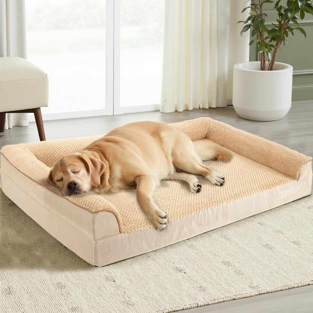 JOYELF Orthopädisches Hundebett für grosse Hunde, U-förmiges Schaumstoff-Sofabett, wasserdichtes Hau