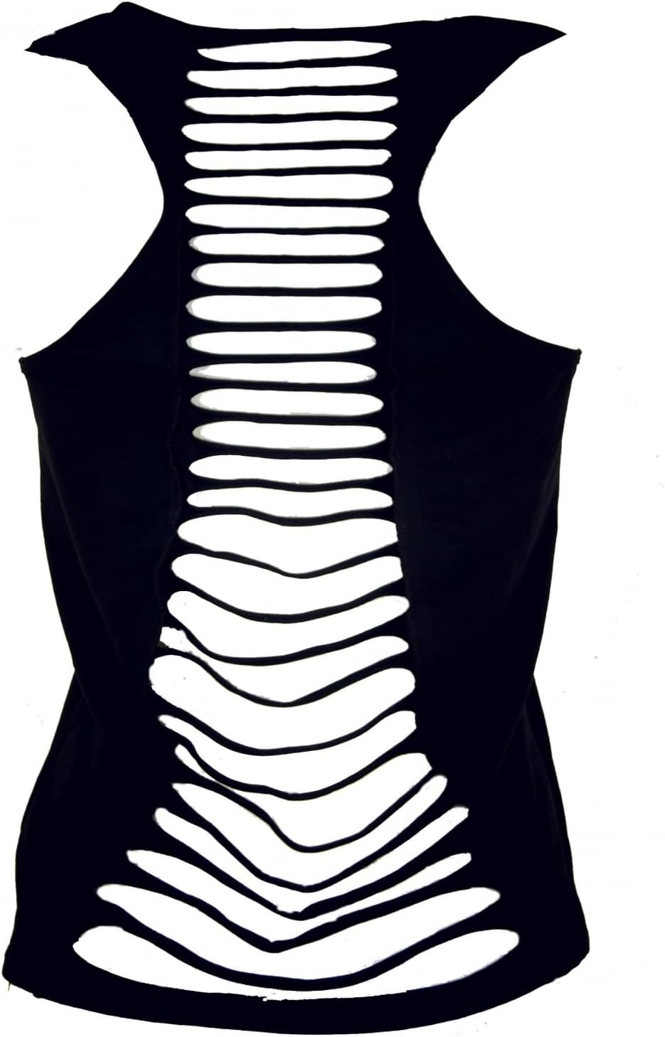 GURU SHOP Goa Psytrance Top, Pixi Top, Rückenfreies Boho Top, Damen 40 Schwarz, 40 Schwarz