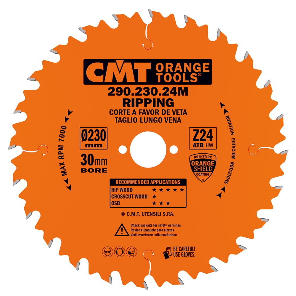 CMT Orange Tools 290.230.24 M – Kreissägeblatt 230 x 2,8 x 30 Z 24 ATB 20 Grad
