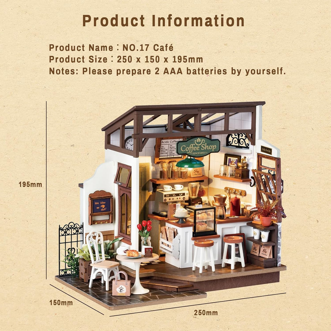 Rolife Puppenhäuser Miniatur Haus Kit mit Möbeln und LED-Licht Puppenhaus Holz Modellbausätze für Er