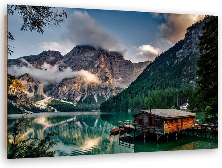 Wandbild Landschaft Modern Deko Kunst Bilder See mehrfarbig 90x60 cm