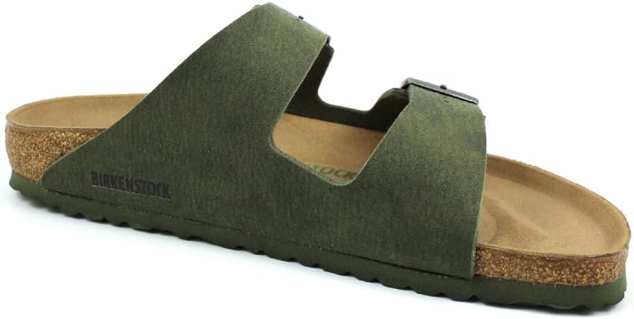 BIRKENSTOCK Arizona Vegan Herren Pantolette 41 EU Schmal Vert Olive, 41 EU Schmal Vert Olive
