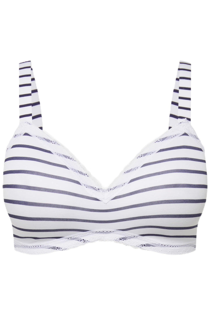 Ulla Popken Damen grosse Grössen Übergrössen Plus Size BH, bügellos, Softschalen, Streifen, Cup A-D