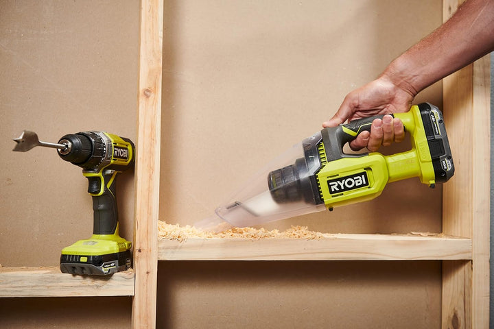 RYOBI 18 V ONE+ Akku-Handsauger RHV18-0 (bis zu 1.450 l/min Luftstrom, 600-ml-Staubbehälter, 34 Air