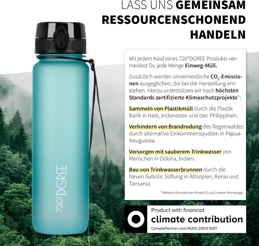 720°DGREE Trinkflasche “uberBottle“ 350ml, 500ml, 650ml, 1l, 1,5 Liter softTouch +Früchtebehälter -