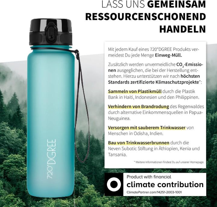 720°DGREE Trinkflasche “uberBottle“ +Sieb - 350ml, 500ml, 650ml, 1000ml, 1,5l, 2l - BPA-Frei - Wasse